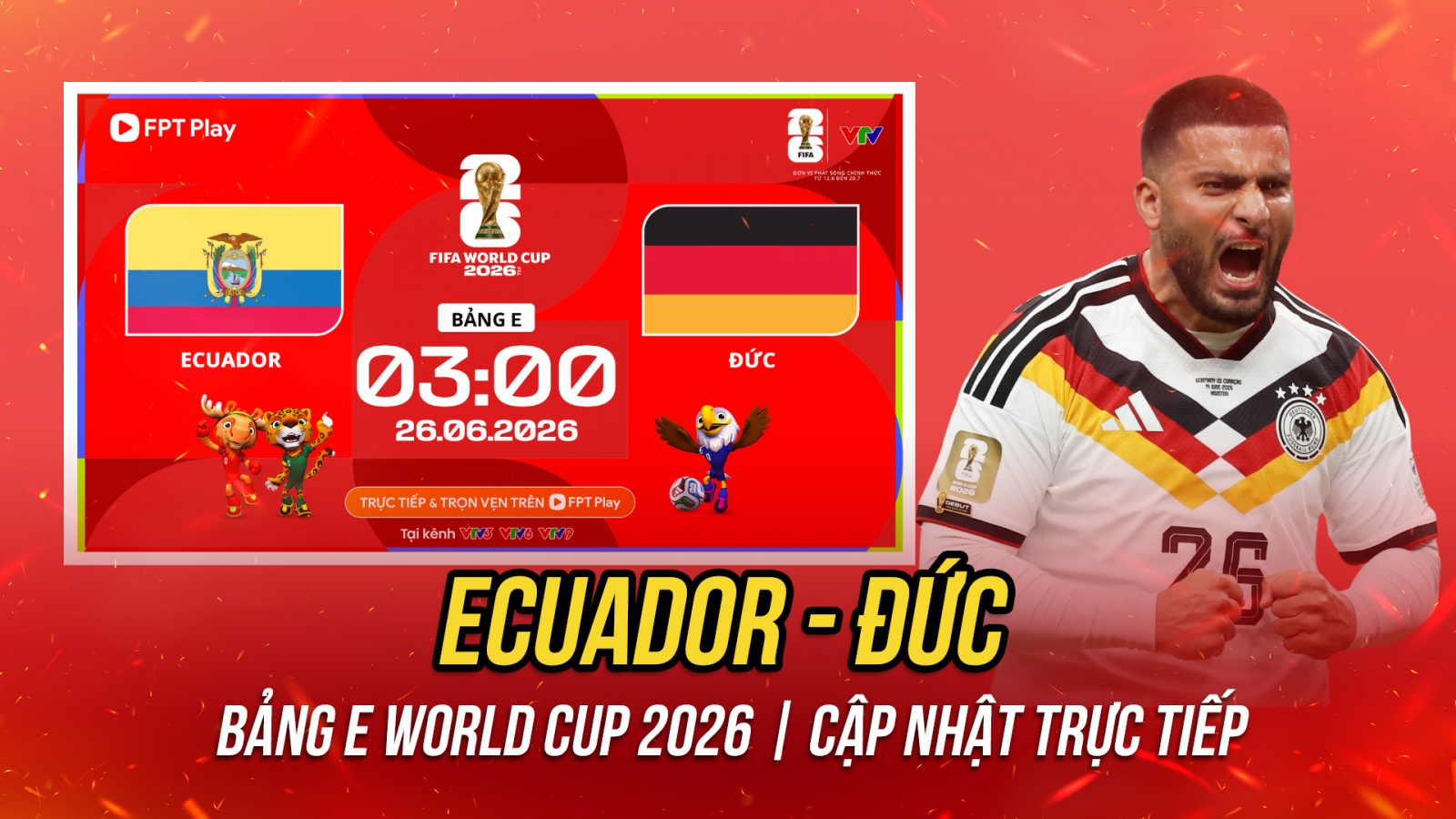 Trực tiếp Ecuador - Đức bảng E World Cup 2026: Deniz Undav lại tỏa sáng?